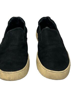 Osklen Mens Black Leather Bossanova Nobuck Slip-On Sneakers Shoes Size 8.5